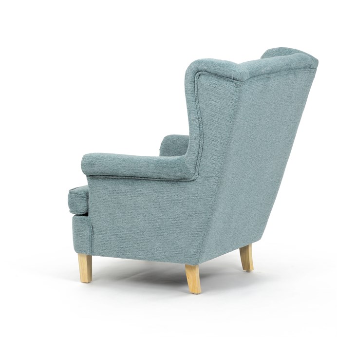 Relaxační křeslo ušák BEILY - masiv, látka, modrá Autronic