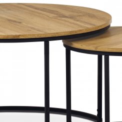 Set konferenčných stolíkov OREO 2 — kov, dekor divoký dub