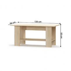 Konferenční stůl TEYO — 120x59x55, dub sonoma
