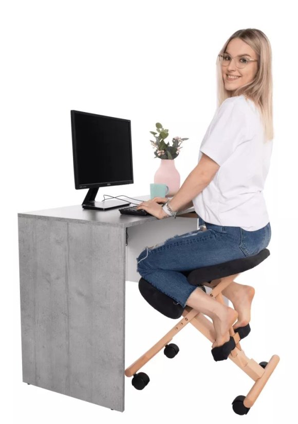 Ergonomická stolička na kľačanie GROCO – čierna/buková