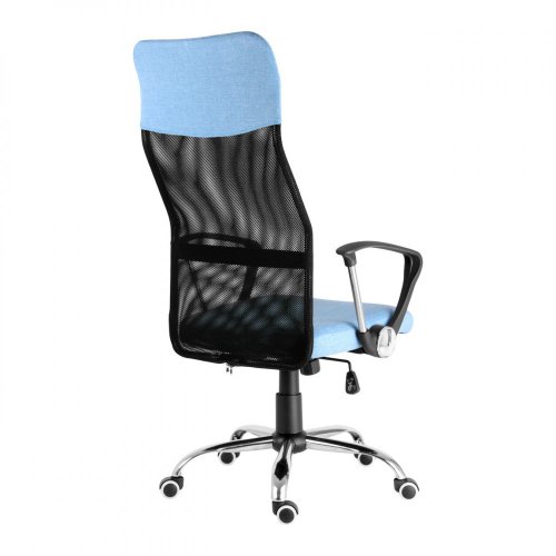 Kancelářská otočná židle PREZIDENT — látka, síť, modrá