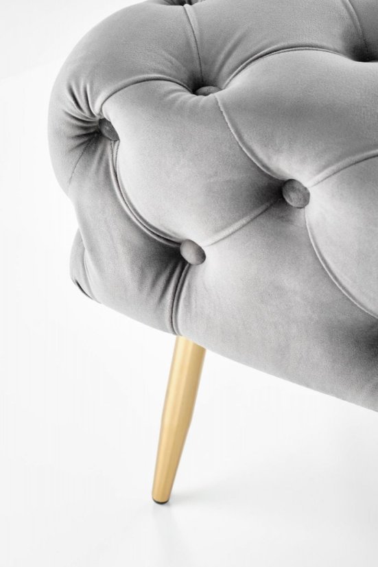 Taburet ATHENA - kov, látka, šedá