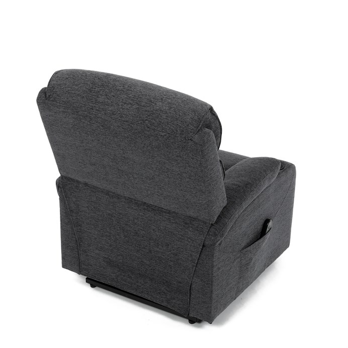 Relaxační křeslo s elektrickým polohováním HOMER - látka, šedá