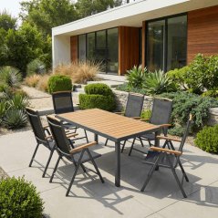 Zahradní stůl SPACIO – 190x90 cm s hliníkovou konstrukcí a polywood deskou, Autronic