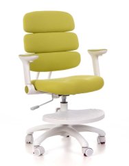 Dětská rostoucí židle GRIDDY — látka, bílá / zelená