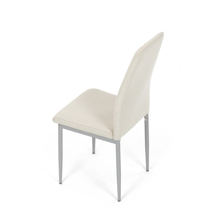 Elegantná jedálenská stolička LENA Autronic s krémovou látkou a sivými nohami