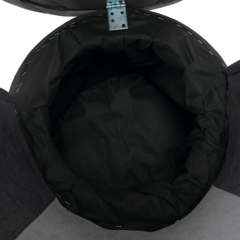 Designové křeslo PERSI s úložným prostorem — látka, šedá Kondela