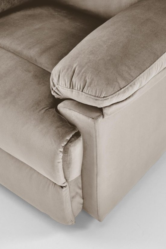 Relaxačné polohovacie kreslo DRAGER - zamatová látka, béžová