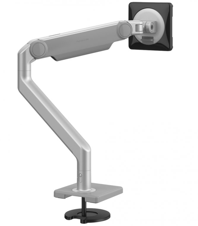 Držiak na displey HUMANSCALE - upevnenie na svorku, leštený hliník, viac farieb - Farebné varianty držiaka HUMANSCALE: Strieborno-šedá