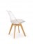 Jídelní židle SOFT – masiv / transparentní plast / ekokůže, bílá