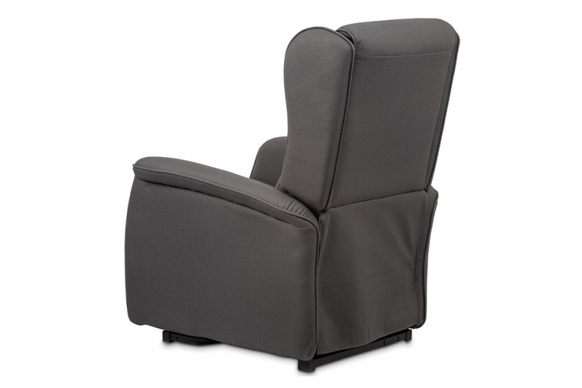 TV křeslo ušák MARLON s elektrickým polohováním — šedá látka, 2 motory, nosnost 140 kg Autronic