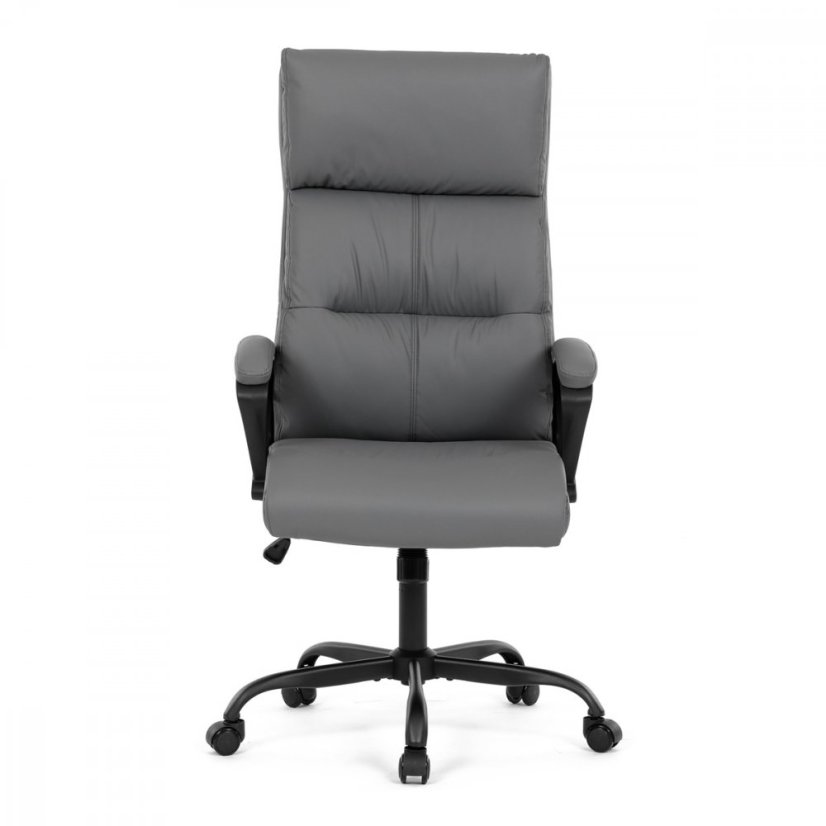 Kancelářské křeslo HOLMES — kov, ekokůže, šedá Autronic