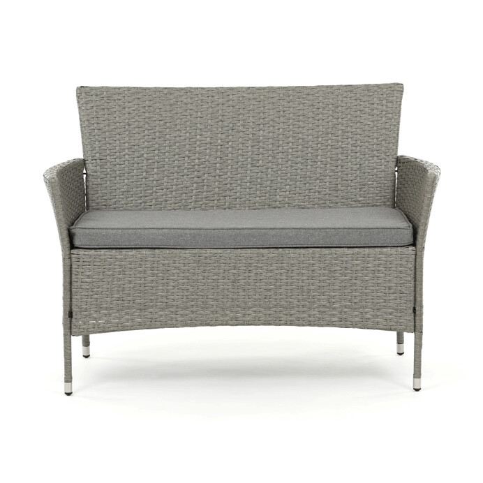 Zahradní sestava LUNGO – 100x60x69 cm z šedého polyratanu pro 5 osob, Autronic