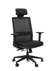 Kancelárska ergonomická stolička Sego LINK — sieť/látka, čierna