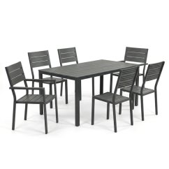 Zahradní sestava VERANDA – polywood, šedá, Autronic