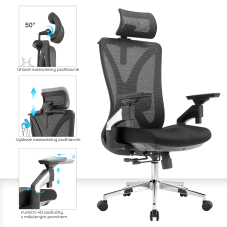 Kancelářská ergonomická židle VERTE X — černá, nosnost 150 kg
