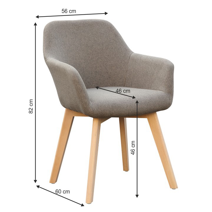 Designové křesílko CLORIN — buk, látka, více barev - Barevné provedení CLORIN: Tmavě šedá