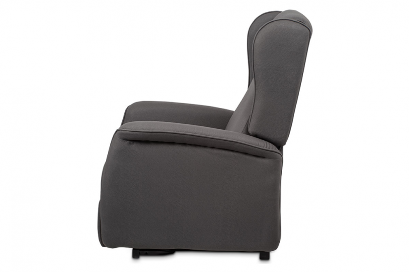 TV křeslo ušák MARLON s elektrickým polohováním — šedá látka, 2 motory, nosnost 140 kg Autronic