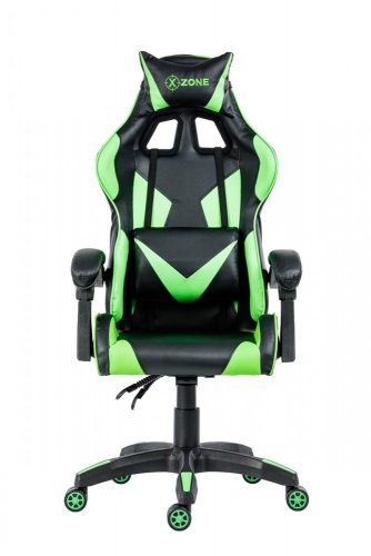 Herní židle VULTURE HIGH – PU kůže, černá / zelená