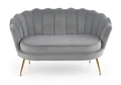 Designová pohovka AMORINITO — kov, šedá látka, nosnost 200 kg Halmar