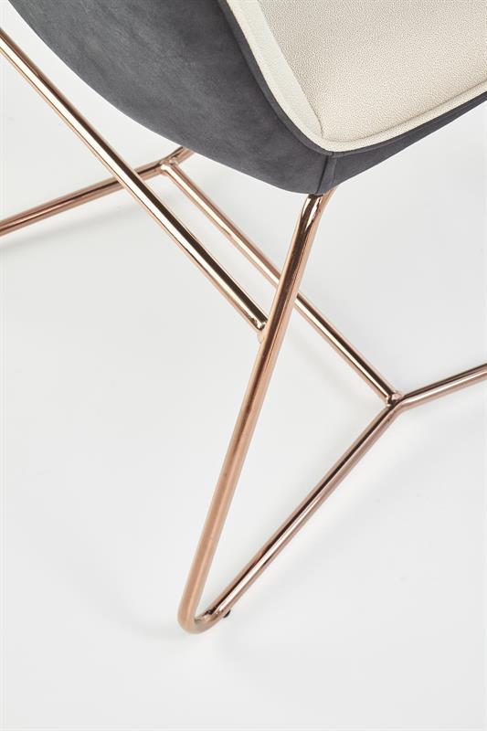 Jedálenská stolička FARÁCI – látka, ekokoža, krémová / tmavo šedá