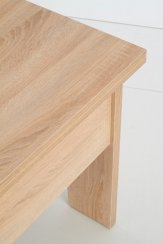 Rozkládací konferenční stolek SERAFIN –⁠ 80x80x53 (+80), dřevo, dub donoma