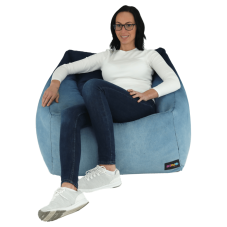 Sedací vak KOZANIT — 70×70, modrá látka Kondela