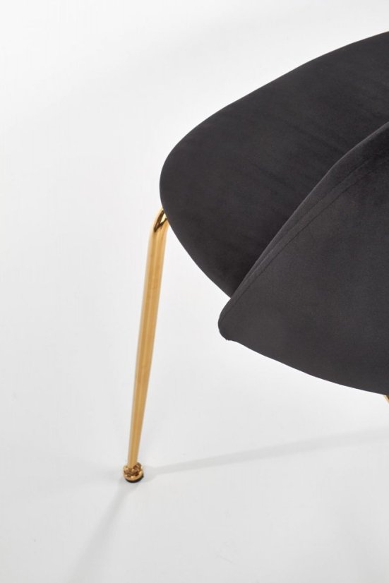 Jedálenská stolička PLATA –⁠ kov/látka, čierna