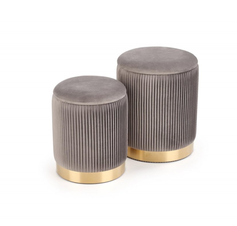 Set taburetov MONTY – zamat, kov, viac farieb - monty: Sivá