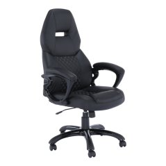 Kancelárske kreslo HEVYR — čierna ekokoža, nosnosť 150 kg