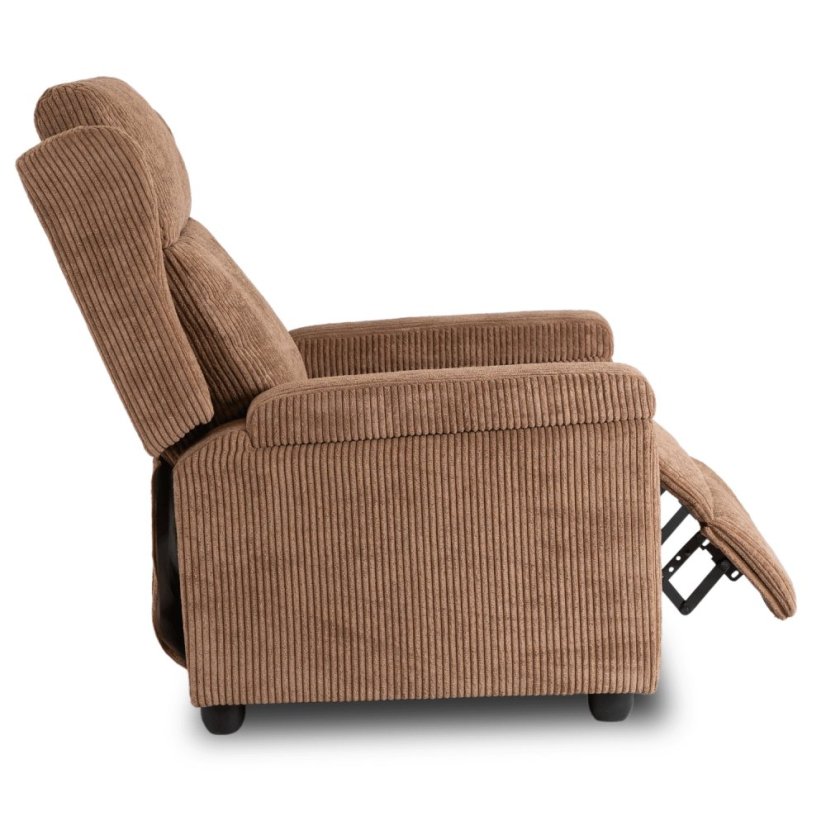 Elegantné hnedé kreslo SPENCER z manšestru