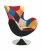 Relaxační designové křeslo BUTTERFLY — kov, patchwork Halmar