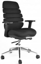 Kancelářská ergonomická židle SPINE — látka, nosnost 130 kg, černá