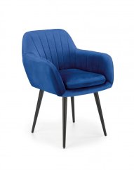 Jídelní křesílko TALAR — kov, látka, modrá Halmar
