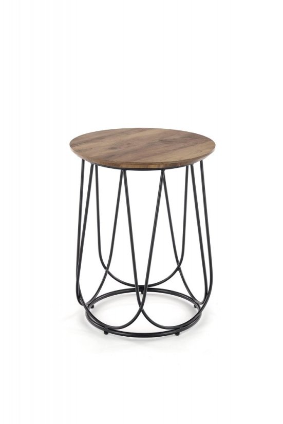 Konferenčný okrúhly stolík NUBIRA S — čierna / orech