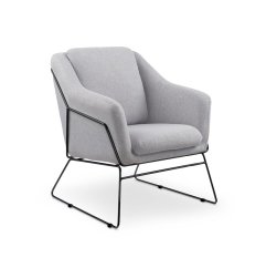 Relaxační křeslo SOFT — kov, látka šedá Halmar