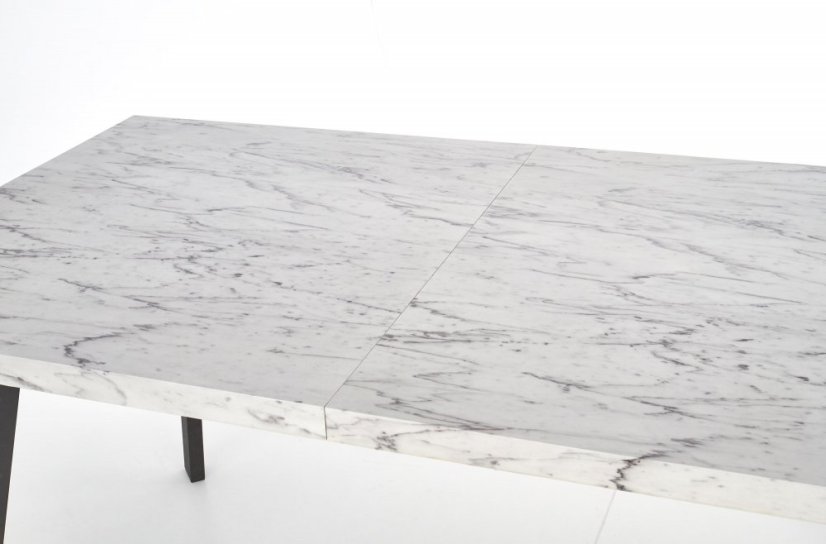 Jídelní rozkládací stůl DALLAS – 160x90x76 (+60) mramor, černý