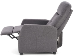 Relaxačné polohovacie TV kreslo FELIPE — látka, sivá