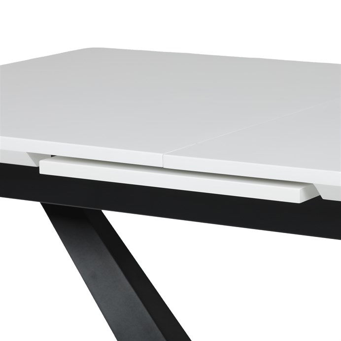 Jídelní rozkládací stůl TAVILO — 140x85x78 cm (rozklad +40 cm),  MDF, bílý Autronic