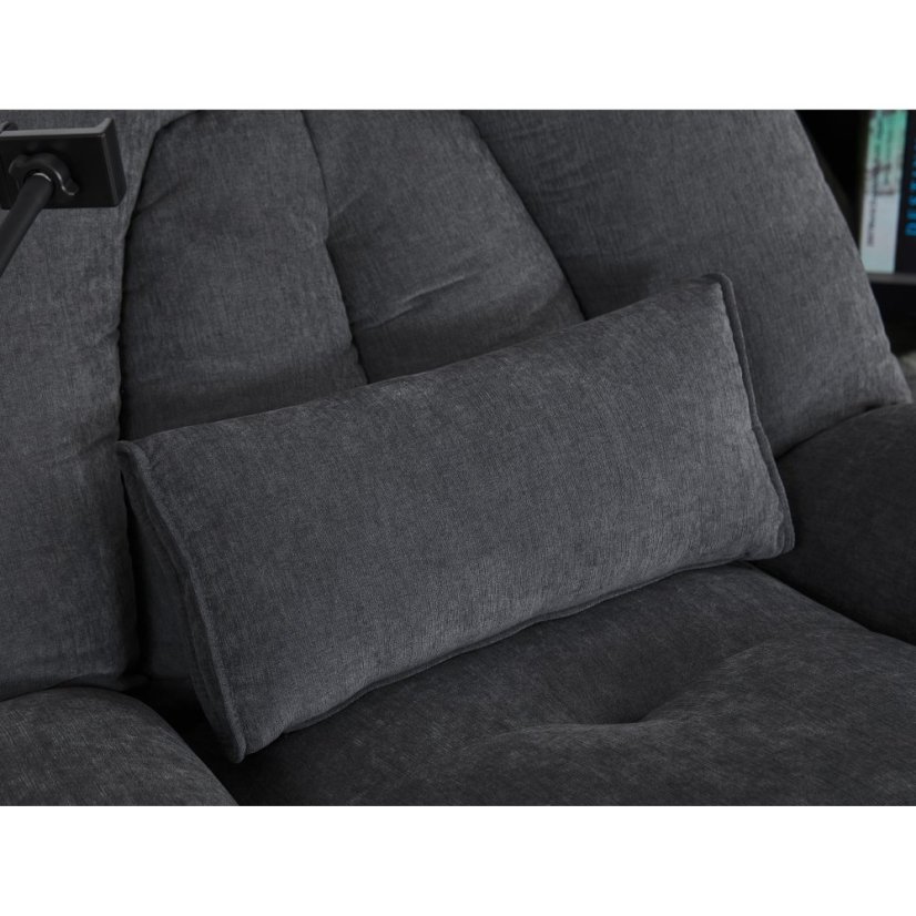 TV polohovací křeslo s elektrickým zabudovaným ovládáním LUMIO  — šedá látka, nosnost 160 kg Autronic