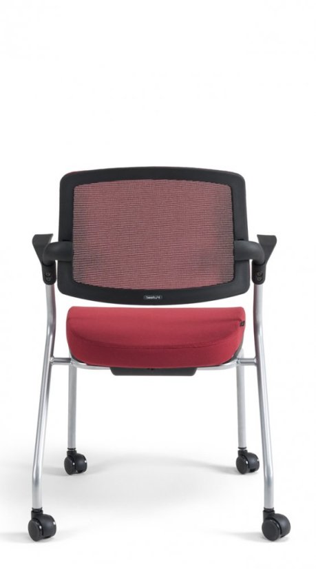 Konferenčná stolička na kolieskach Bestuhl U20 BLACK — viac farieb, stohovateľná - Farebné prevedenie U20 BLACK: Červená
