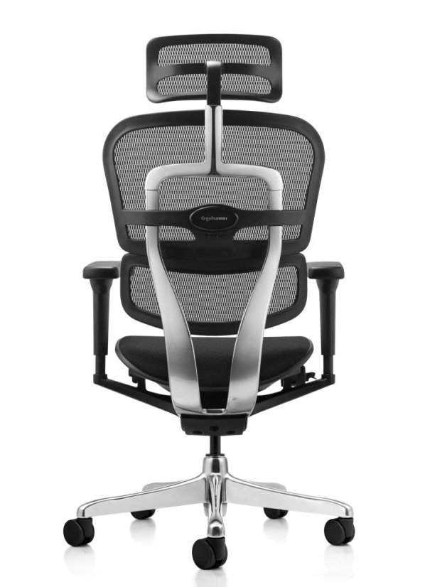 Kancelárska ergonomická stolička SIRIUS NEO – operadlo sieť, čalúnený sedák, čierna