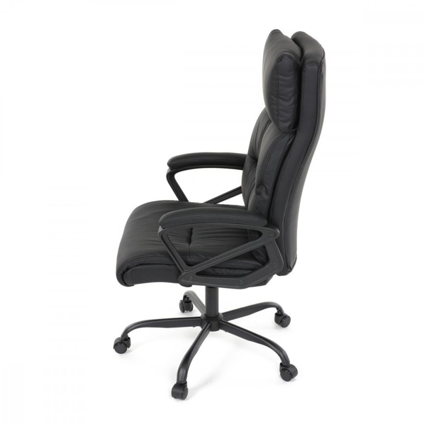 Kancelářské křeslo HOLMES — kov, ekokůže, černá Autronic