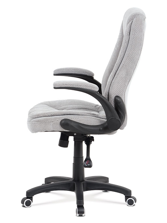 Kancelárska otočná stolička ROLAN na kolieskach — plast, šedá látka