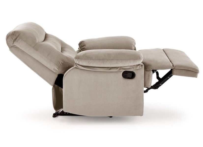 Relaxačné polohovacie kreslo DRAGER - zamatová látka, béžová