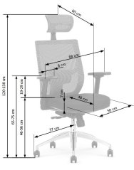 Kancelářská ergonomická židle ADMIRAL — černá / šedá Halmar