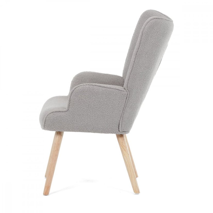 Relaxační křeslo ušák PARIS– masiv, látka, šedá Autronic