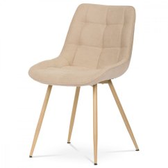 Jedálenská stolička VOX — kov, zamat, krémová
