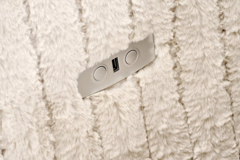 TV křeslo PEGAS s elektrickým polohováním — látka, béžová Halmar