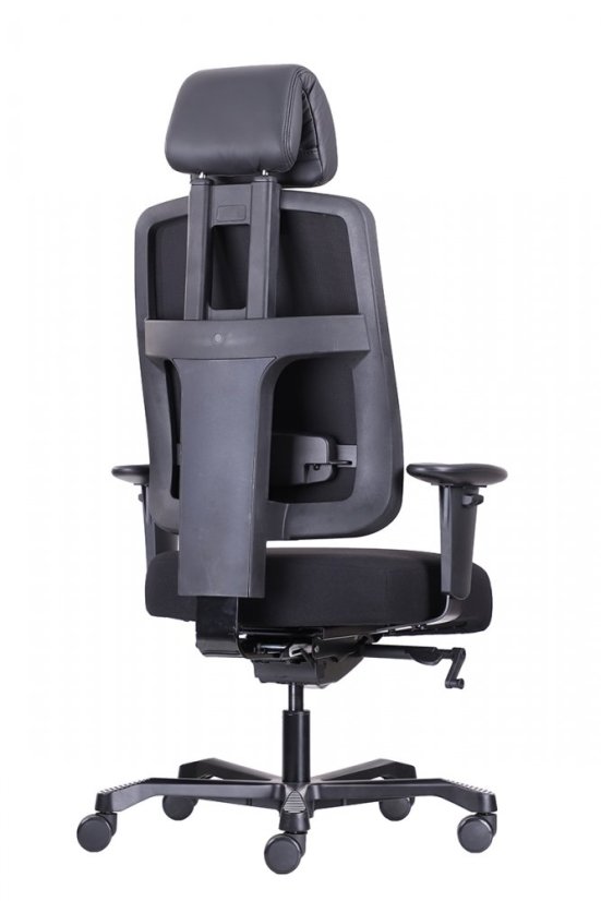 Ergonomická záťažová stolička BOSTON 24/7 — látka, čierna, nosnosť 200 kg